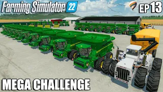 Harvesting the BIGGEST FIELD in FS22 + 20 HARVESTERS | MEGA Challenge | Farming Simulator 22 | #13