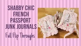 Shabby Chic French Passport Junk Journals: Full Flip Throughs