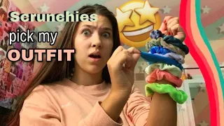 Colored scrunchies pick my outfit for a week!!...