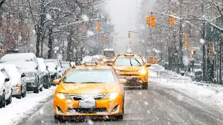 ⁴ᴷ Snowstorm in New York City 2022 ❄️☃️ Snowfall in Times Square NYC