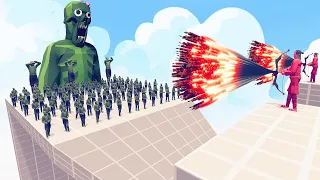 100x FAST ZOMBIE + 3x GIANT ZOMBIE vs 2x EVERY GODS - Totally Accurate Battle Simulator TABS