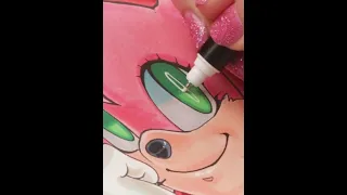 Drawing Amy Rose from Sonic the Hedgehog