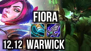 FIORA vs WARWICK (TOP) | 6 solo kills, 8/2/5, Godlike, 400+ games | EUW Diamond | 12.12