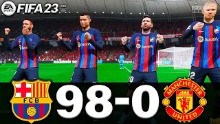 FIFA 23 - MESSI, RONALDO, MBAPPE, NEYMAR, ALL STARS | FC BARCELONA 98-0 MAN UNITED | UCL FINAL