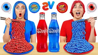 Rot vs Blau Farb Challenge | Lustige Momente von Multi DO Food Challenge
