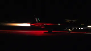 F-18 Hornet Afterburner night take off at LSMM Meiringen Air Base | Axalp 2021