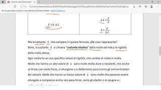 La legge di Hooke e il significato della costante k