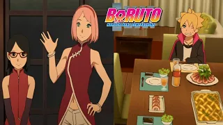 Boruto llama Tia a Sakura - Sarada y Sakura visitan a Boruto en su Cumpleaños - Español Latino