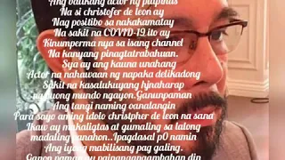 OMG!Positive of COVID-19, 63yrs old actor Christopher de leon confirmed that he has a covid-19 virus