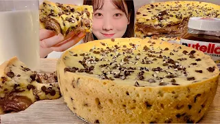 ASMR Nutella Cookie Pie【Mukbang/ Eating Sounds】【English subtitles】