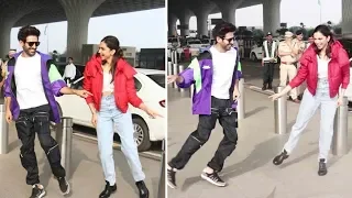 Deepika Padukone LEARNS Dance From Kartik Aaryan On Dheeme Dheeme Song At Mumbai Airport