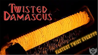 “Making Twist Damascus (GIANT TWISTER MACHINE ACTION)”