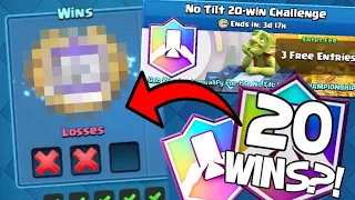 GETTING 20 WINS IN THE NEW 20 WIN CHALLENGE?! BEST DECKS!! (Clash Royale No Tilt 20-win Challenge)