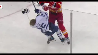 Nikita Zadorov rocked Ondrej Kase with a solid hit, Morgan Rielly retaliates