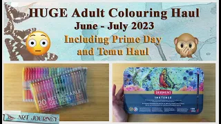 HUGE Adult Colouring Haul - including Prime Day & TEMU || New Coloring Books & Supplies