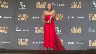 Ayo Edebiri (Best TV Comedy Actress, 'The Bear') 2024 Golden Globes press room