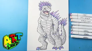 How to Draw Shimo Standing | Godzilla x Kong