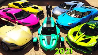 GTA 5 - Stealing Luxury Cars 2021 with Franklin! (Real Life Cars #36)