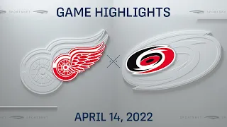 NHL Highlights | Red Wings vs. Hurricanes - Apr. 14, 2022