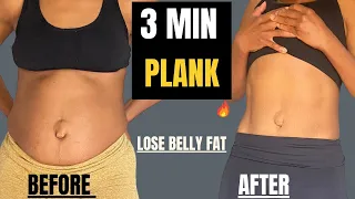 Week#1 🔥3min plank workout to get flat belly {14 days plank Challenge}