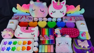 UNICORN And CUTE MOUSE SLIME Mixng random with  Rianbow Slime  Satisfying Slime Videos #47