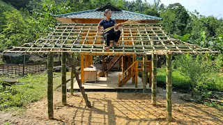 Building a new Bamboo house (Storage for utensils) - Daily life, Life with nature, Life