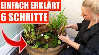 Miniteich anlegen: Mit Wasserspiel für Balkon oder  Terrasse |  Ausführliche Anleitung