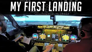My First Landing In a Full 737 Sim!