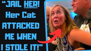 r/EntitledPeople - Psycho Karen Abducts My "Cute" Cat! Calls Cops When It Attacks Her!