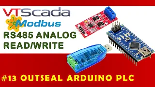 #13 VTScada (Free Licence) Modbus RS485 Analog Read Write | Outseal Arduino PLC