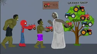 Granny vs Hulk vs spider Man - New Funny Cartoon Animation video - Drowning Cartoon 2 Animation 2023