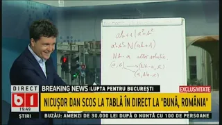 Nicușor DAN rezolvă problema cu care a câștigat Olimpiada Internațională de Matematică în 1988, B1tv