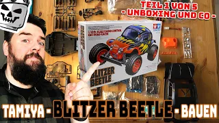 Tamiya Blitzer Beetle Bauen Teil 1 von 5 Unboxing und Elektronik Vintage Buggy Tamico Cup Carson Tun