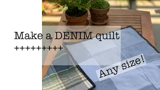 Make a DENIM quilt any size-sew along with me