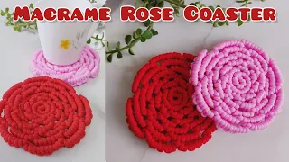 Macrame Rose Coaster | How to make Macrame Flower coaster | DIY Macrame Coaster | Round Coaster