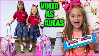 Arrumando material escolar para volta as aulas | Jéssica Godar, Laurinha E Helena E Gabriel