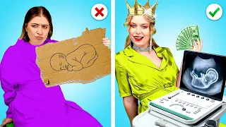 Rich Pregnant VS Broke Pregnant! Best Pregnancy Moments & Funny Situations by Crafty Panda Go