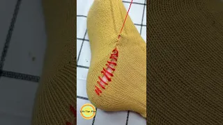 Invisible stitches to fill holes in socks.Amazing Embroidery Stitches For Beginners. #shorts