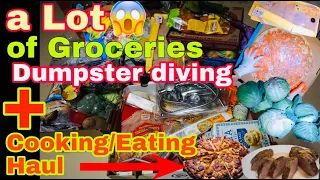 Dumpster diving another huge haul night + cooking eating haul