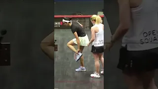 She hit the ball…whilst sitting down! 😮