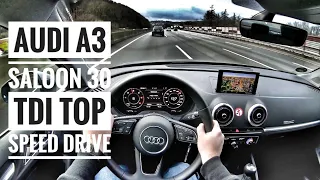 Audi A3 Sedan 30 TDI (2019) | POV Drive on German Autobahn - Top Speed Drive