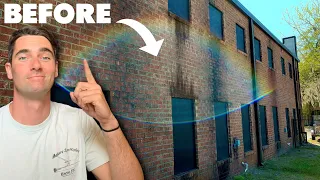 BIGGEST Commercial Pressure Washing Job Yet- How to Clean Brick Building - LESSONS LEARNED