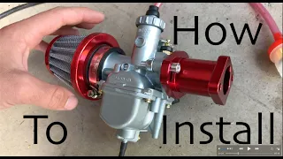 How to install Mikuni Carburetor on mini bike! +20mph
