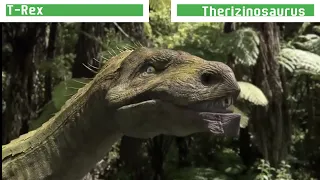 T-Rex vs Therizinosaurus With Healthbar