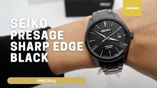 Unboxing Seiko Presage Sharp Edge black Dial SPB229J1