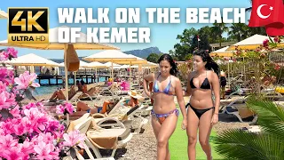 ANTALYA-KEMER 🏝 BEACH WALK 🇹🇷 TURKIYE 🏝 Aug 2023 (4KUHD)