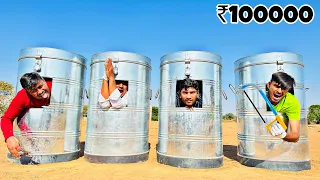 Challenge- We Trapped In Unbreakable Box 😳- बहुत बुरी चोट लग गई - Winner Gets 100000 Case