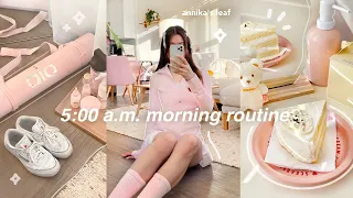 waking up at 5AM: productive morning vlog ⛅️ workout routine, haircare, realistic days living alone