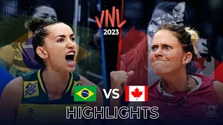 BRAZIL vs CANADA | Highlights | Women's VNL 2023