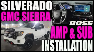 2019 -2024 CHEVY SILVERADO / GMC SIERRA / DURAMAX - AMP AND SUB INSTALL